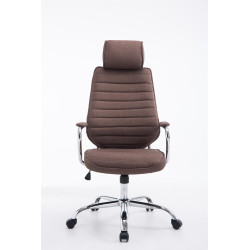 Chaise de bureau en tissu Rako brun