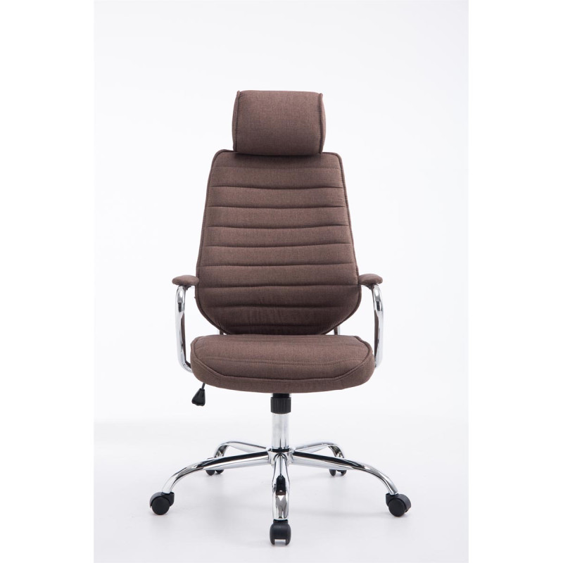 Chaise de bureau en tissu Rako brun