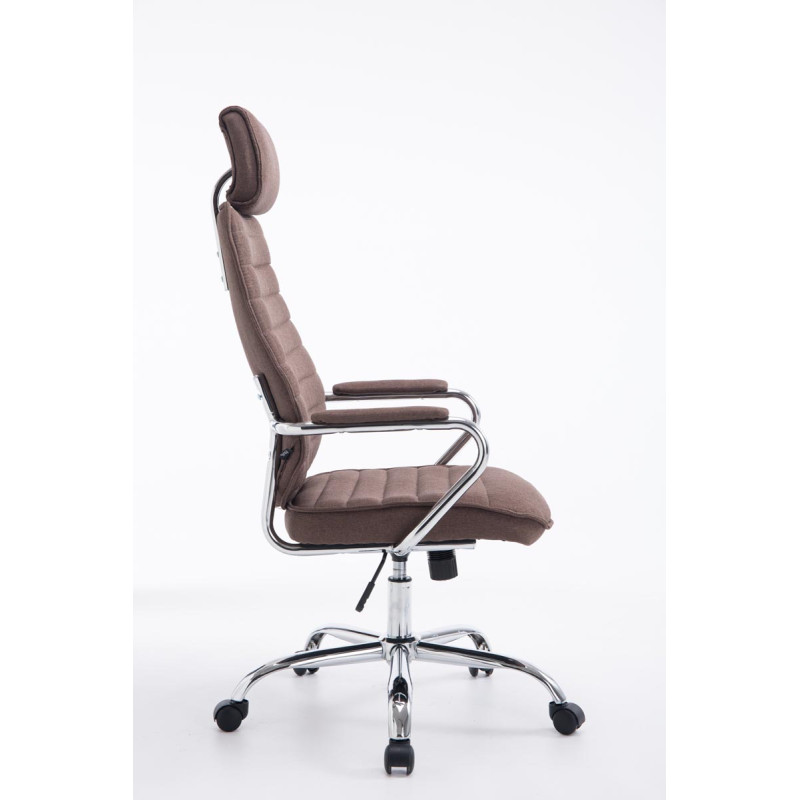 Chaise de bureau en tissu Rako brun