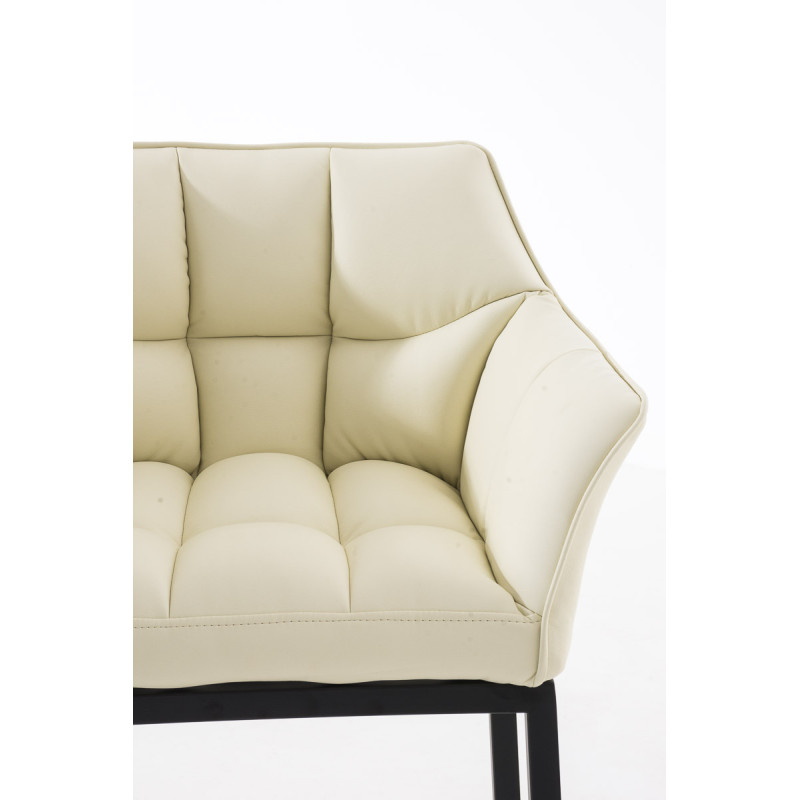 Taburete de bar Damaso B con estructura de 4 patas, color crema