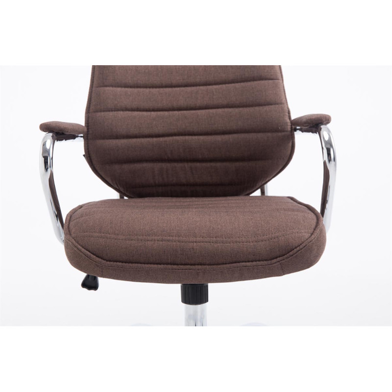 Chaise de bureau en tissu Rako brun
