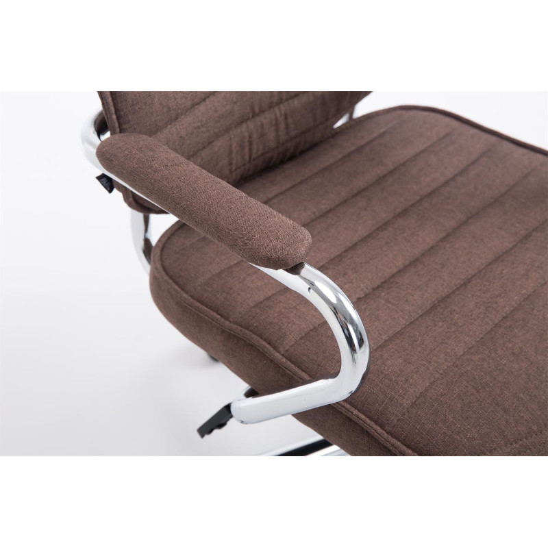 Chaise de bureau en tissu Rako brun