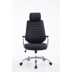 Chaise de bureau en tissu Rako noir