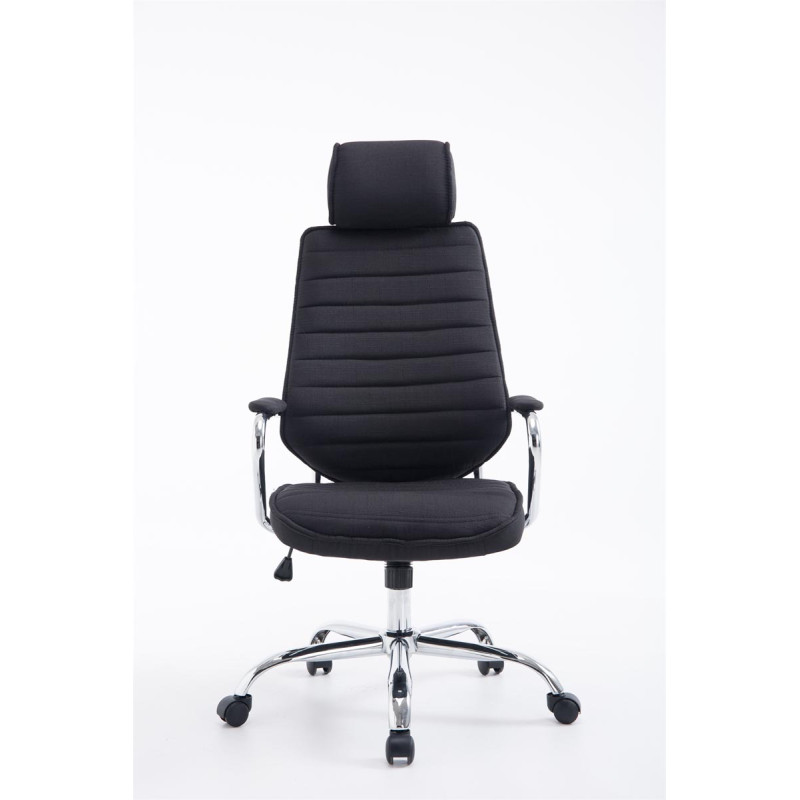Chaise de bureau en tissu Rako noir