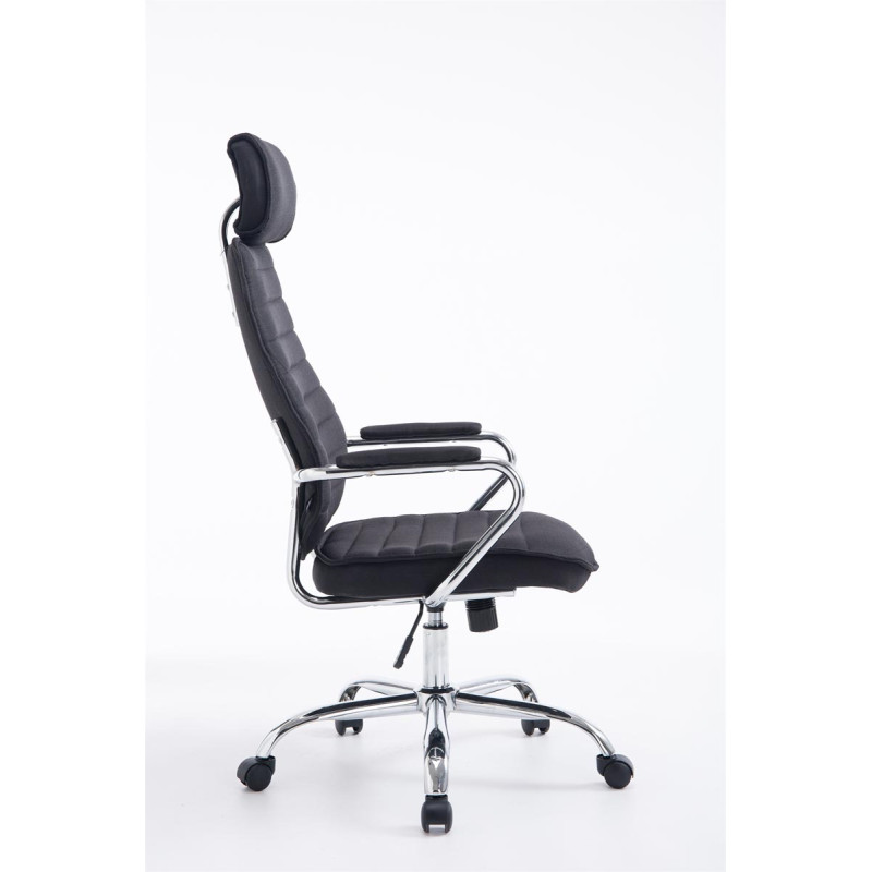Chaise de bureau en tissu Rako noir