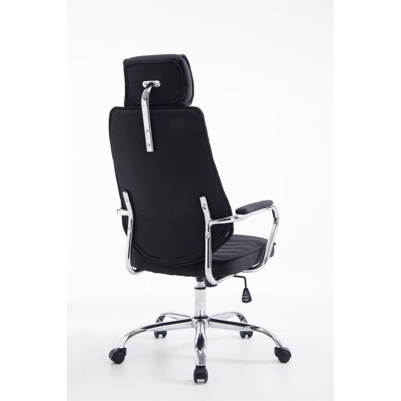 Chaise de bureau en tissu Rako noir