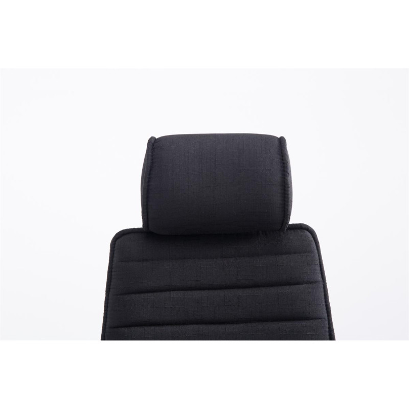 Chaise de bureau en tissu Rako noir