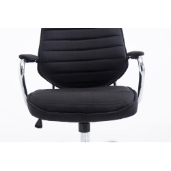Chaise de bureau en tissu Rako noir