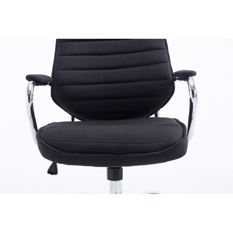 Chaise de bureau en tissu Rako noir
