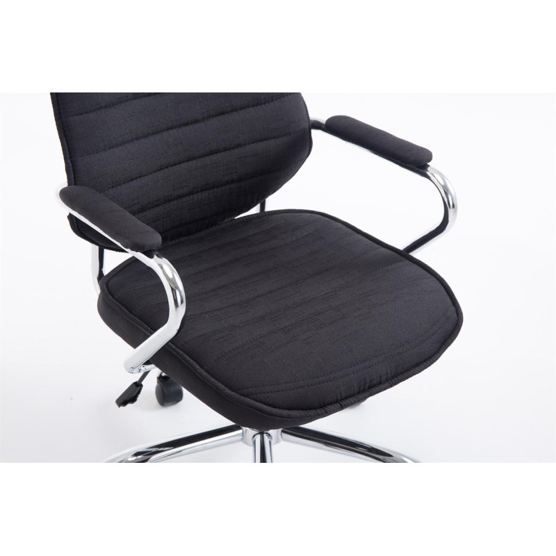 Chaise de bureau en tissu Rako noir