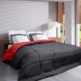 HUDSON Couette légere Microfibre 200g/m≤ 140x200cm Gris & Rouge