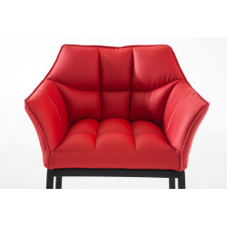 Sgabello da bar Damaso B con struttura a 4 gambe, rosso