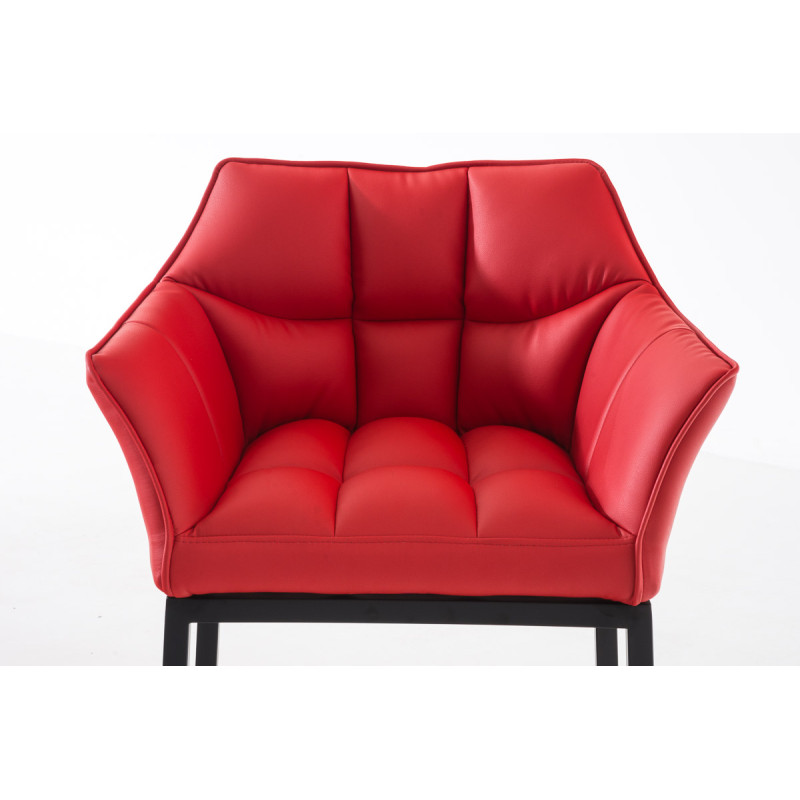 Sgabello da bar Damaso B con struttura a 4 gambe, rosso