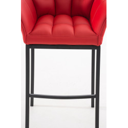 Sgabello da bar Damaso B con struttura a 4 gambe, rosso