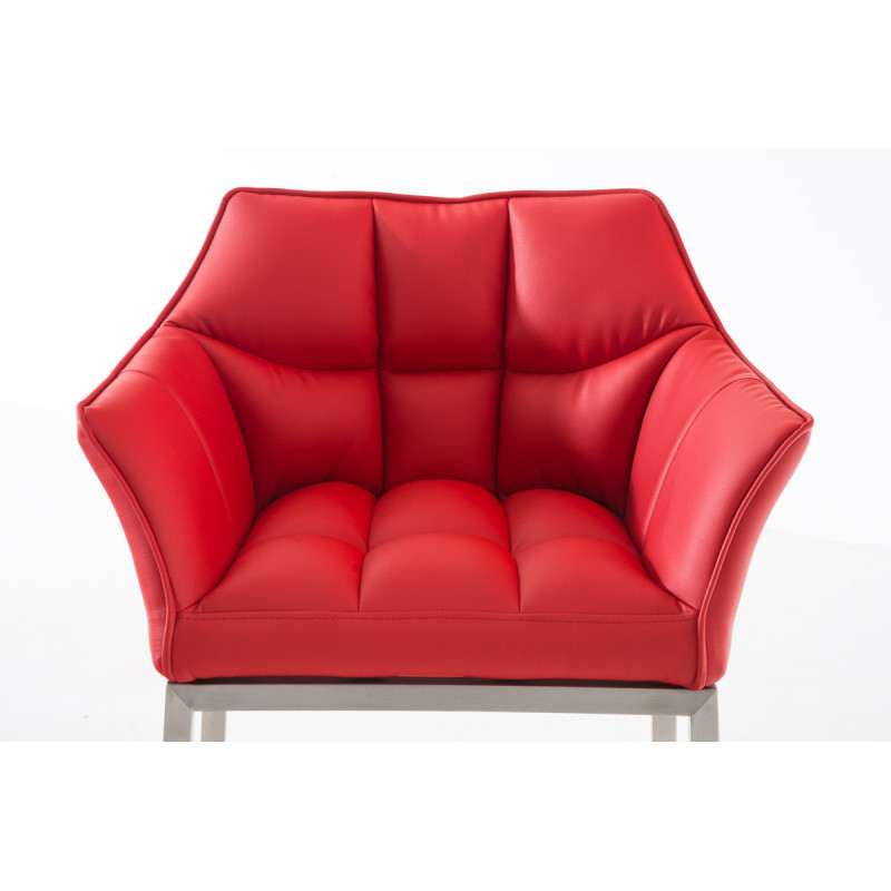 Sgabello da bar Damaso E con struttura a 4 gambe, rosso