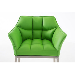 Taburete de bar Damaso E con estructura de 4 patas, verde