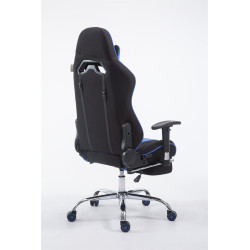 Chaise de bureau Racing Limit en tissu avec repose-pieds noir/bleu