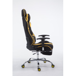 Chaise de bureau Racing Limit en tissu avec repose-pieds noir/jaune