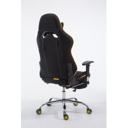 Chaise de bureau Racing Limit en tissu avec repose-pieds noir/jaune