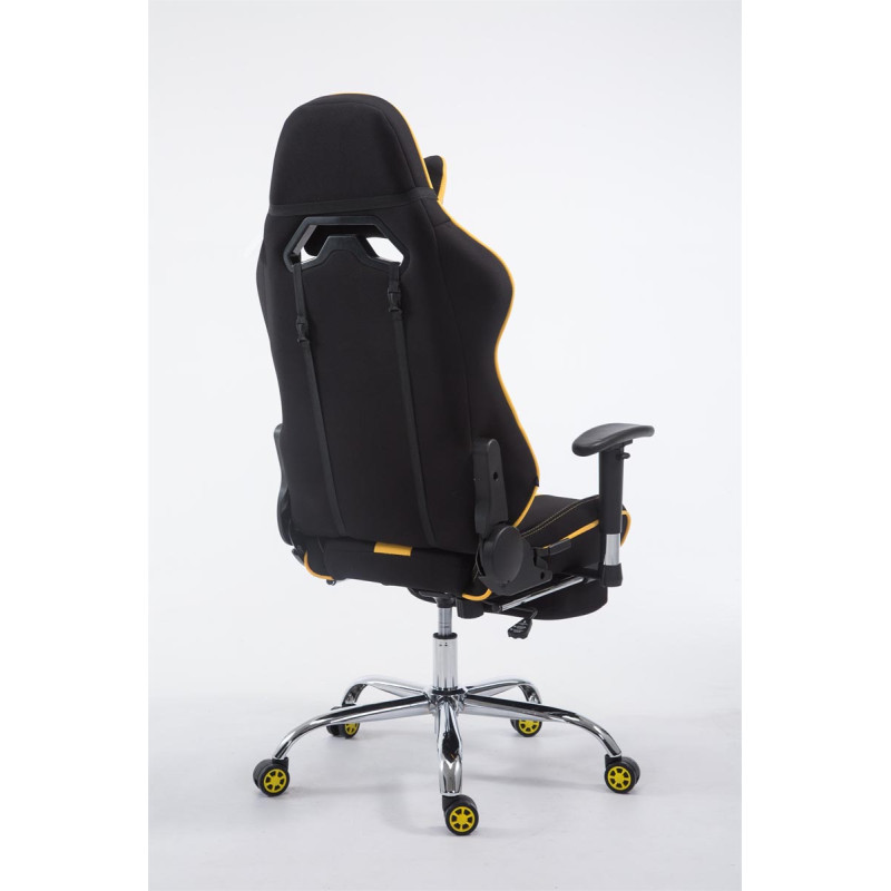 Chaise de bureau Racing Limit en tissu avec repose-pieds noir/jaune