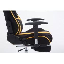 Chaise de bureau Racing Limit en tissu avec repose-pieds noir/jaune