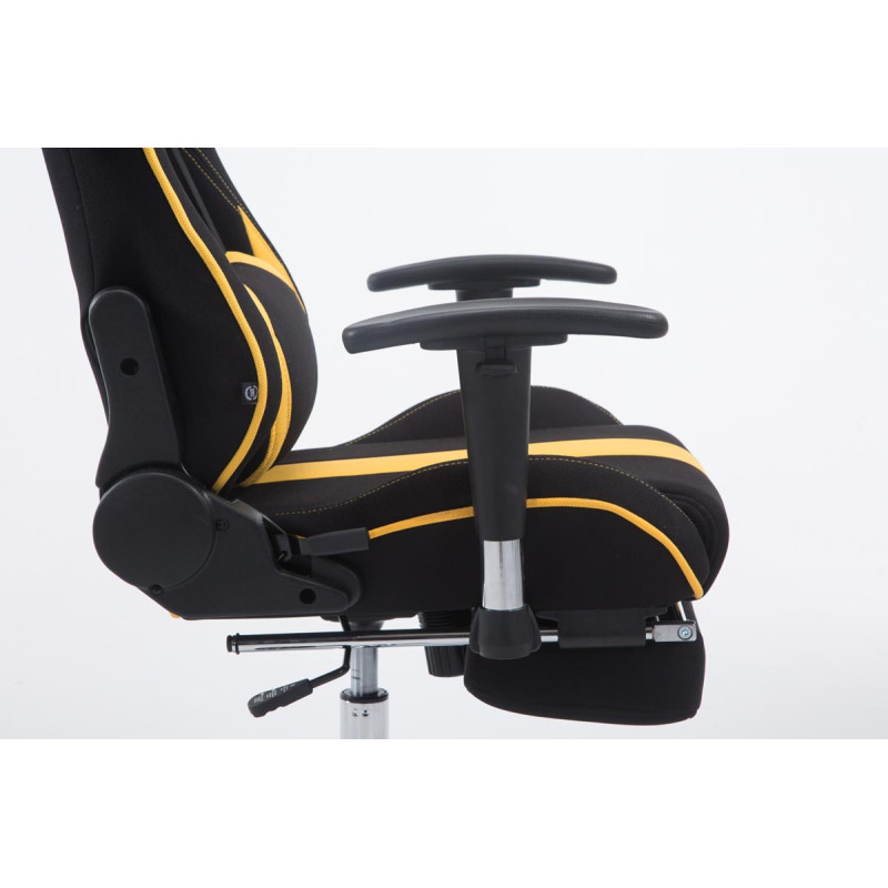 Chaise de bureau Racing Limit en tissu avec repose-pieds noir/jaune