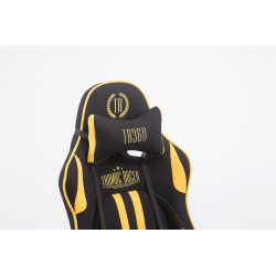 Chaise de bureau Racing Limit en tissu avec repose-pieds noir/jaune
