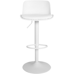 Lot de 2 tabourets de bar Almada, simili cuir blanc