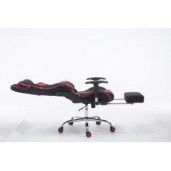 Chaise de bureau Racing Limit en tissu avec repose-pieds noir/rouge