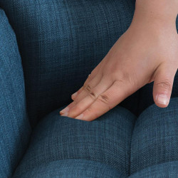 Taburete de bar Damaso E tapizado en tela, con estructura de 4 patas, azul