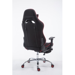 Chaise de bureau Racing Limit en tissu avec repose-pieds noir/rouge
