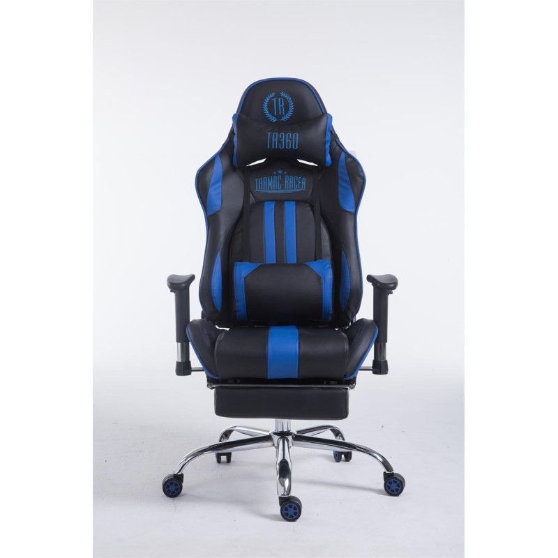 Chaise de bureau de course Limit avec repose-pieds noir/bleu