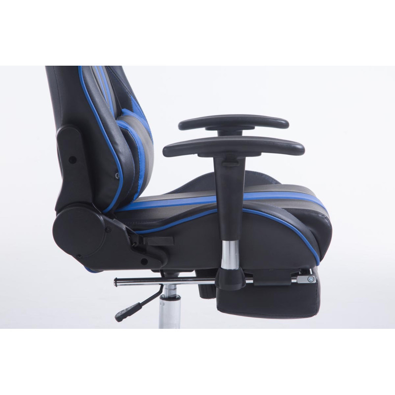 Chaise de bureau de course Limit avec repose-pieds noir/bleu