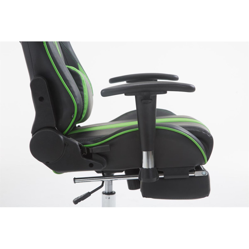 Chaise de bureau de course Limit avec repose-pieds noir/vert