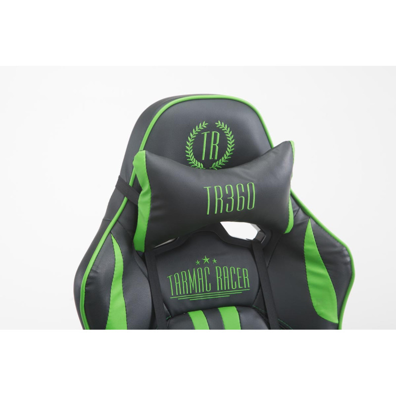 Chaise de bureau de course Limit avec repose-pieds noir/vert
