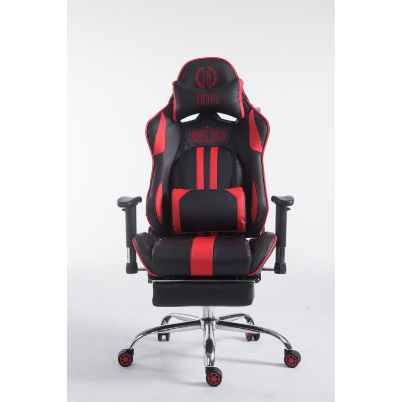 Chaise de bureau de course Limit avec repose-pieds noir/rouge