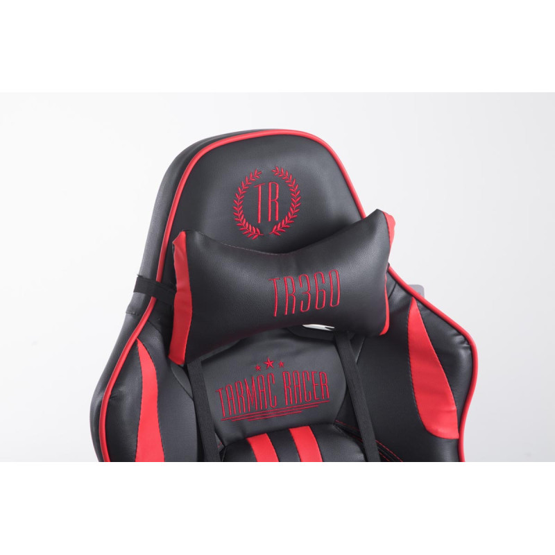 Chaise de bureau de course Limit avec repose-pieds noir/rouge