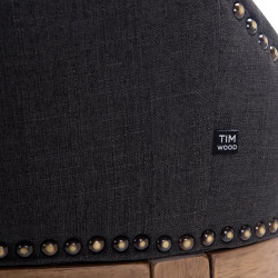 Taburete de bar tapizado en tela Lakewood, gris oscuro antiguo