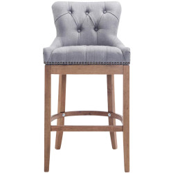 Sgabello da bar in tessuto Lakewood, grigio chiaro anticato