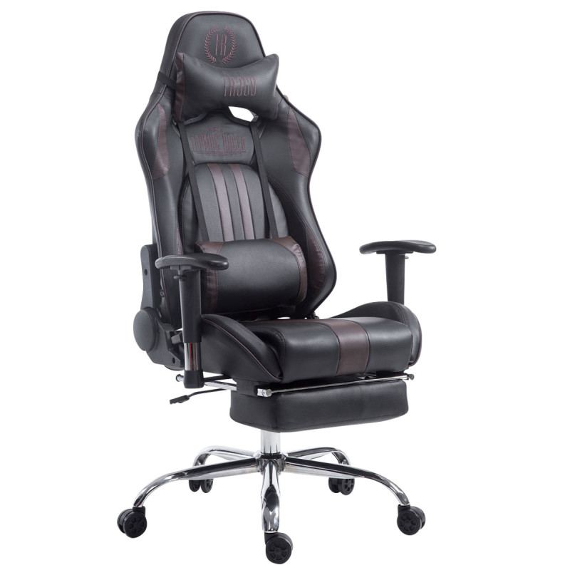Chaise de bureau de course Limit avec repose-pieds noir/marron
