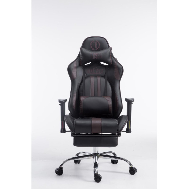 Chaise de bureau de course Limit avec repose-pieds noir/marron