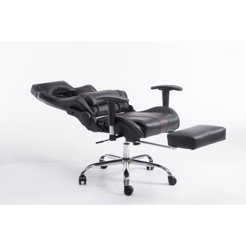 Chaise de bureau de course Limit avec repose-pieds noir/marron
