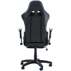 Chaise de bureau de course Turbo avec repose-pieds noir/bleu