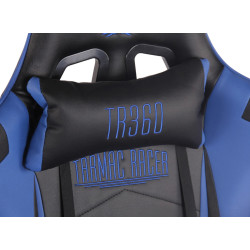 Chaise de bureau de course Turbo avec repose-pieds noir/bleu