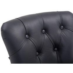 Tabouret de bar Lakewood, cuir véritable, noir antique