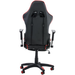Chaise de bureau de course Turbo avec repose-pieds noir/rouge