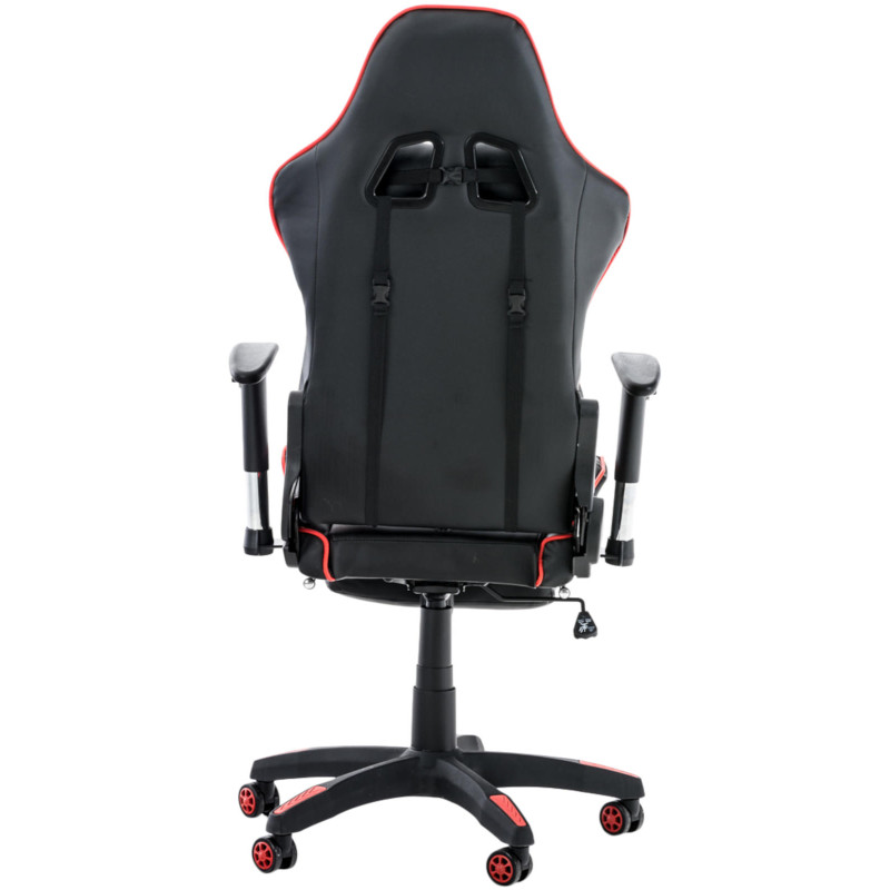 Chaise de bureau de course Turbo avec repose-pieds noir/rouge
