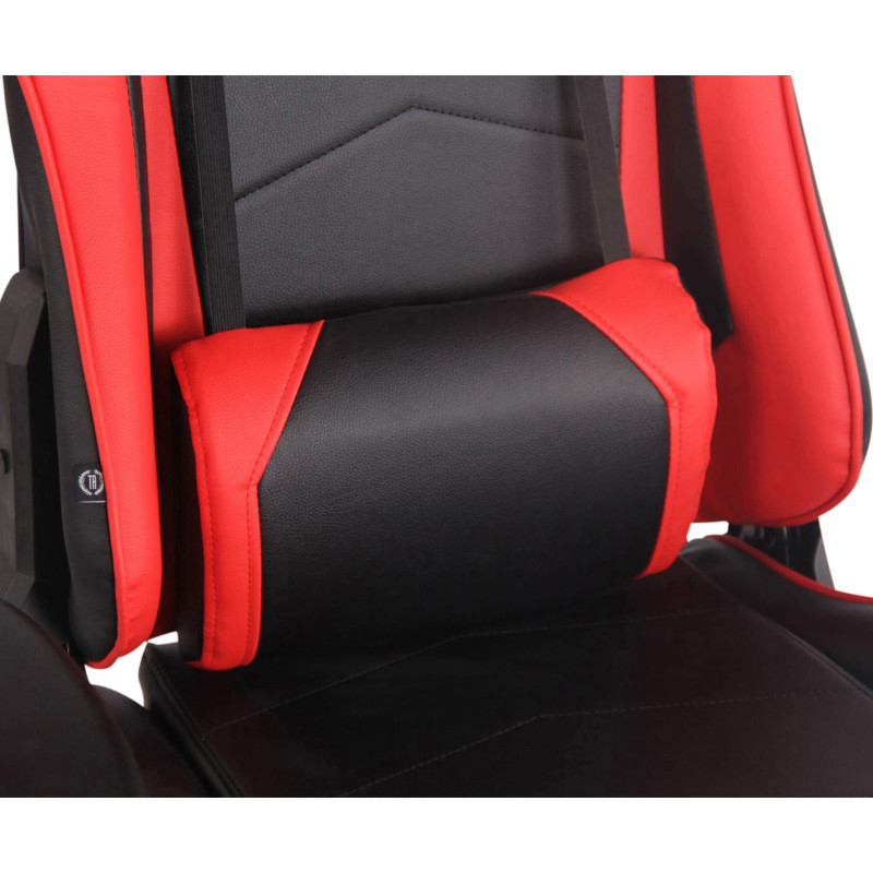 Chaise de bureau de course Turbo avec repose-pieds noir/rouge