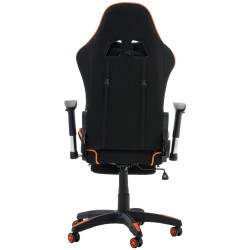 Chaise de bureau de course Turbo en tissu avec repose-pieds noir/orange