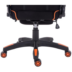 Chaise de bureau de course Turbo en tissu avec repose-pieds noir/orange